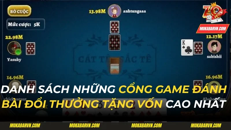 Cổng game đánh bài đổi thưởng tặng vốn